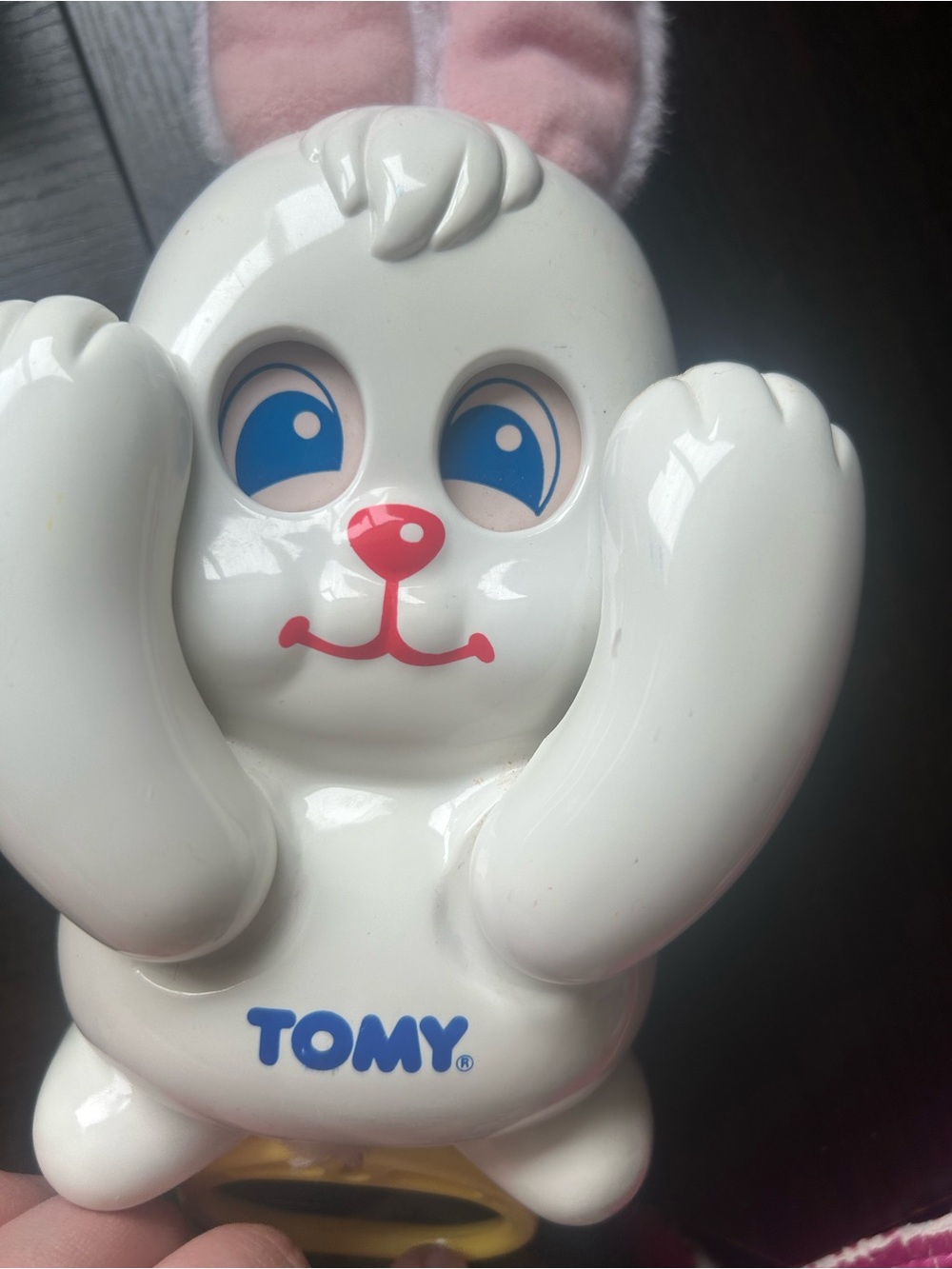 Tomy 1991 PeekABoo Bunny Pull String Toy